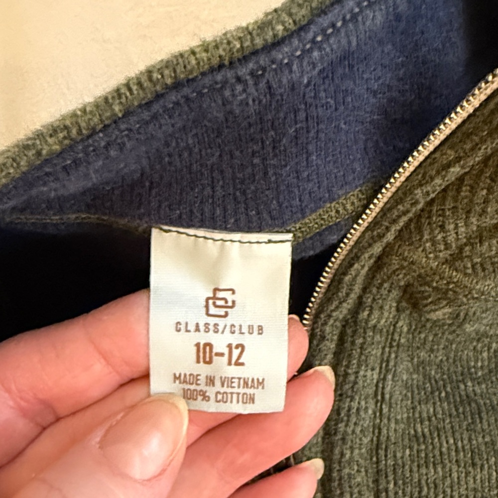 Class Club Olive Zip-Up Sweater - Picture 2 of 3